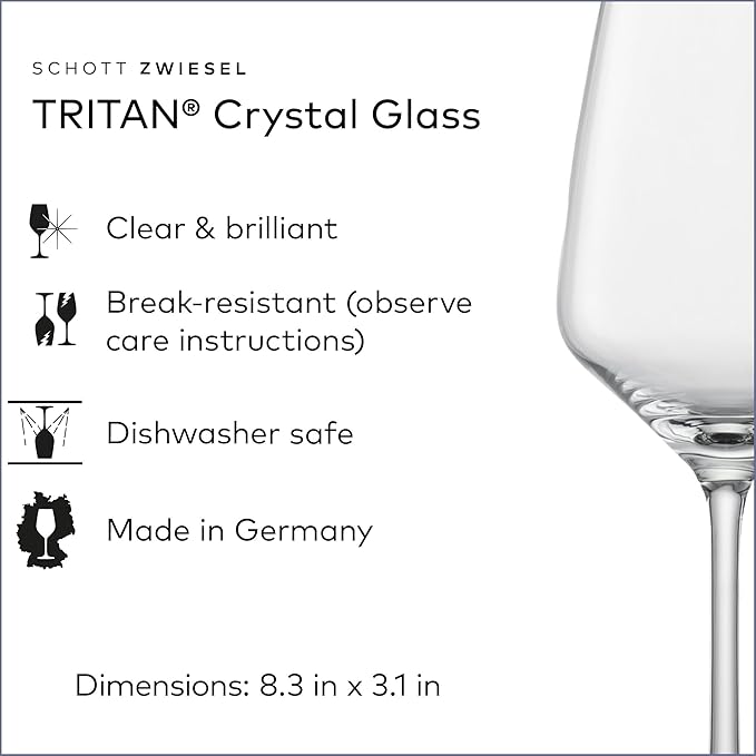 SCHOTT ZWIESEL Tulip White Wine Glass (Set of 4), Wine Glasses for White Wine, Dishwasher-Safe Tritan Crystal Glasses, Made in Germany (12 Ounce)