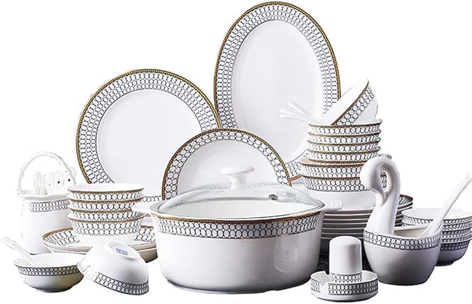 Bowls Plates Ceramic Tableware Ceramic Tableware 60 Pieces Rice Bowl Tableware Set