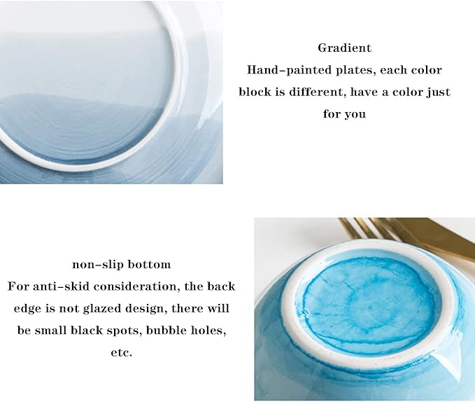 Dinnerware Sets Service for 6 People, Nordic Creative Ceramic Tableware, Personality Gradient Dishes Set, Plate Bowl Home Cutlery Set, 20pcs