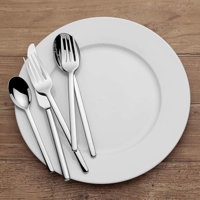 Mikasa, Zena Flatware Service for 8, 45 Piece Set, 18/0 Stainless Steel, Silverware Set with Serving Utensils