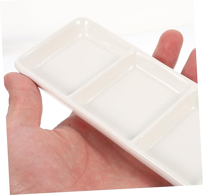 Cabilock 2pcs Ceramic Snack Dishes Versatile Appetizer Plates for Dipping Sauces Fruits and Condiments for Home and Restaurant Use