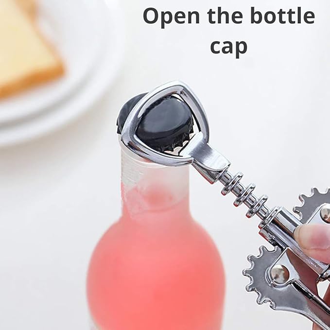 Wine Opener, Zinc Alloy Premium Wing Corkscrew Wine Bottle Opener, Multi-Purpose Opener for Beer and Soft Drinks, Wine Cork Opener with Vacuum Wine Stopper for Wine Enthusiast Waiters-Sleeve Anchors