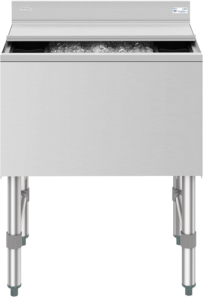 KoolMore 24 Inch Commercial Stainless Steel Underbar Ice Bin with Siding Lid, NSF Certified (KM-UIB-1824)