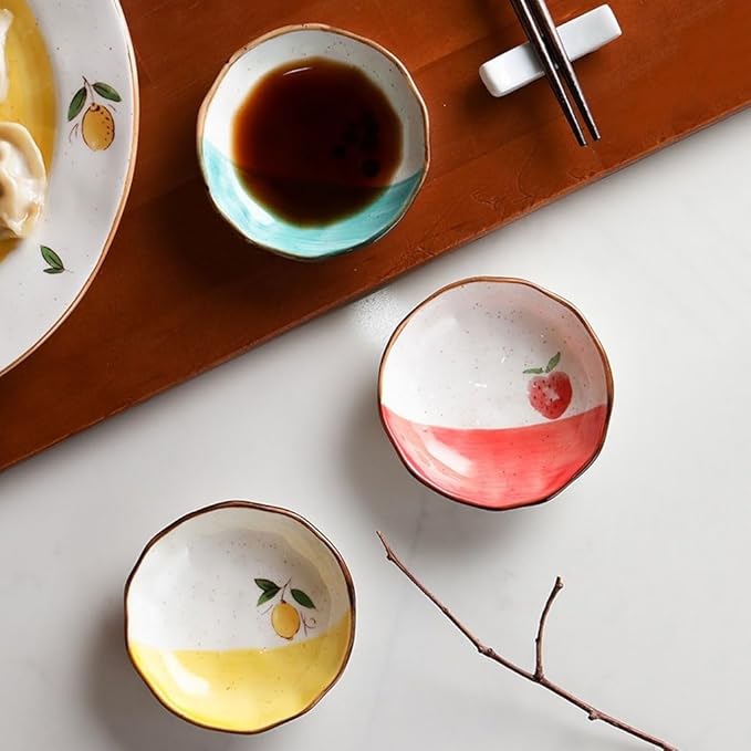 FAREWELL Dipping Bowls Dip Bowl Ceramic Soy Sauce Dishwashing Dish Condiment Soy Sauce Vinegar Sushi Appetizer Plate Or Condiment Appetizer Bowls (Color : B)