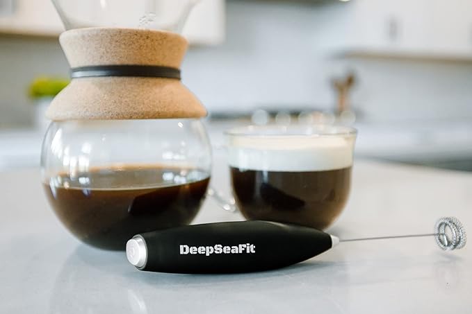 Hand Mixer for Pre-Workout, Light Supplements, Coffee, Electric Milk Frother (Black)