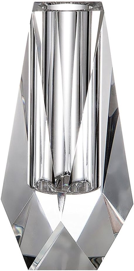 Crystal Small Bud Flower Vase 4.4 Inch, Christmas Decorations for Home, Wedding or Gift - Clear with Gift Box
