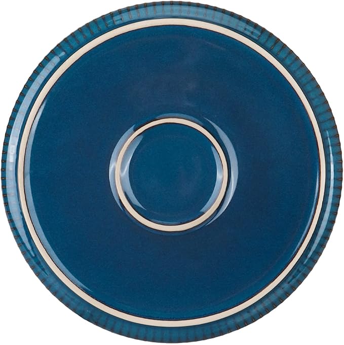 CSYY 2 Pack Large Dinner Plates, 10.5 Inch Blue Porcelain Salad Plates Round Ceramic Serving Dining Plate Set for Dinner Pasta Fruit Salad