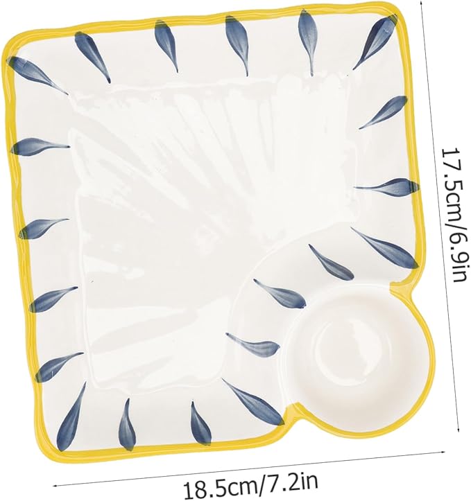 1pc Ceramic Dipping Saucer Plate for Food Service Japanese Style Meal Dish for Snacks Appetizers and Dips for Parties and Gatherings