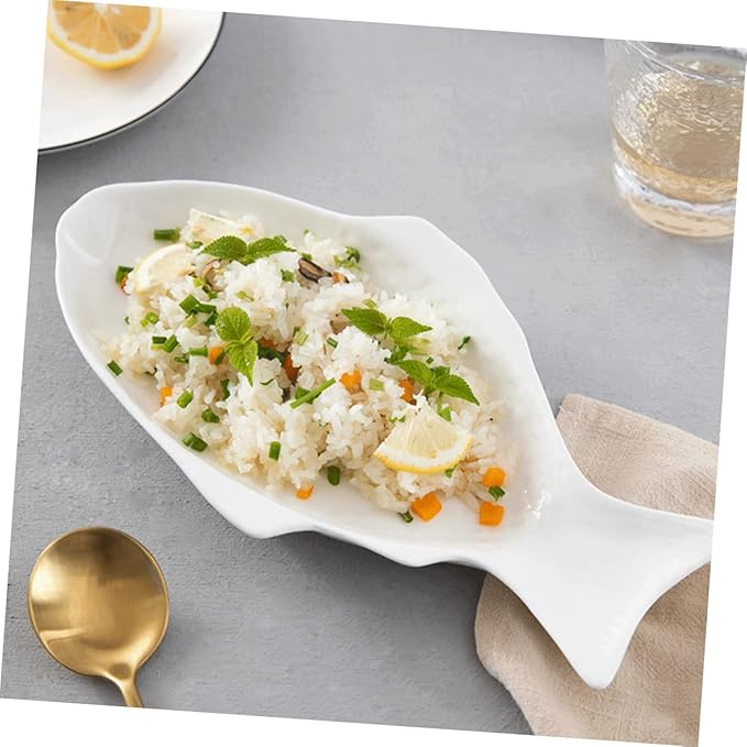 Zerodeko Ceramic Fish Shaped Dish Creative Plate for Snack Storage Unique Design for Home and Restaurant Use Eye-catching Serving Tray for Parties and Gatherings