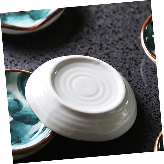 2pcs Handmade Ceramic Sauce Plates Retro Hand-painted Japanese Snack Dishes for Appetizers and Unique Tableware for Home and Restaurant Use