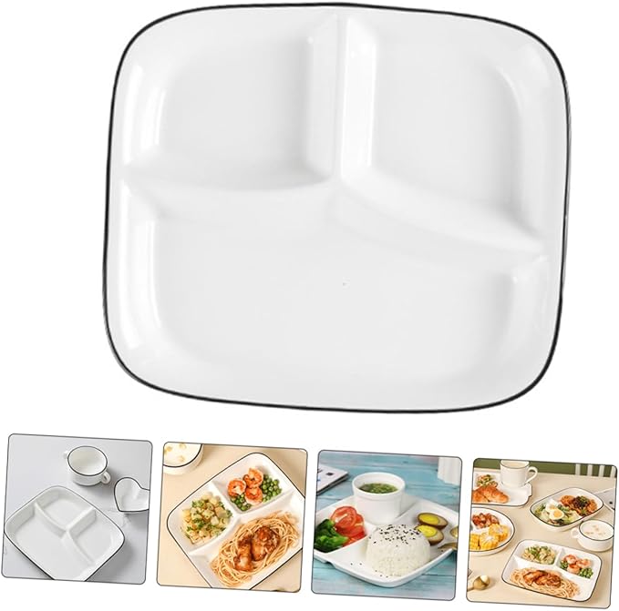 Ceramic Divided Plate Dinnerware for Appetizers Desserts and Portion Control Easy to Clean Stylish Design for Home Use