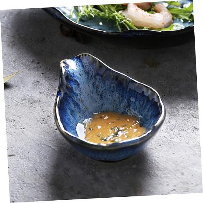 Nordic Style Small Ceramic Snack Plates Set Glazed Dipping Bowls for Sauces and Seasonings Easy Clean Condiment Dishes for Appetizers and Parties