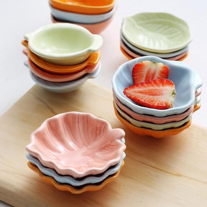 FAREWELL Dipping Bowls Soy Sauce Set Ceramic Soy Sauce Plate Appetizer Plate Dipping Bowl Condiment Plate Bowl Soy Sauce Seasoning Appetizer Bowls (Color : D)