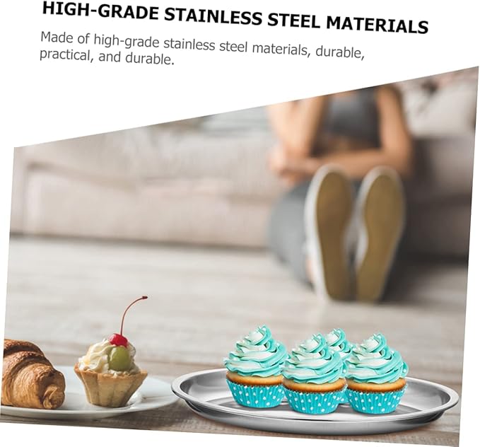 GLEAVI 2pcs Stainless Steel Oval Serving Plate Fish Steaming Dish for Western Cuisine Pastries and Snacks Compact Design for Home and Restaurant Use