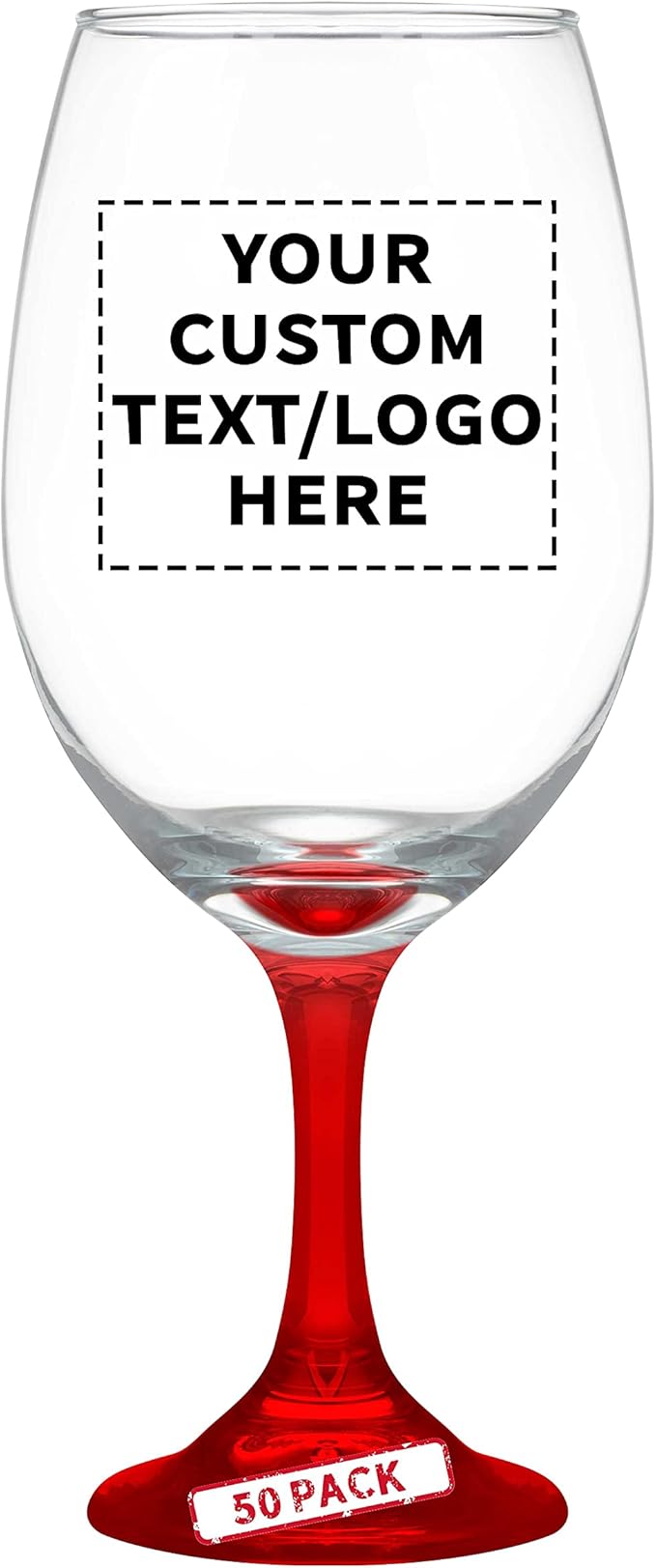 Custom Rioja Grand Wine Glasses 20.75 oz. Set of 50, Personalized Bulk Pack - Perfect for Hotel, Bar, Restaurant or Lounge - Red