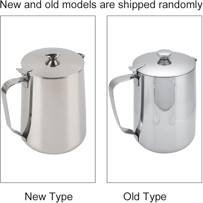 Milk Frothing Pitcher with Lid, Steaming Pitchers Stainless Steel Milk Coffee Cappuccino Latte Art Barista Steam Pitchers Milk Jug Cup(2000ml), Frothing Cup Pitcher Milk Stainless Steel Mug with