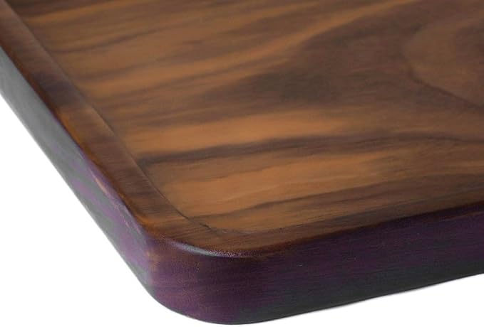 Winterworm Rustic Walnut Wooden Tray Solid Wood Serving Tray Square Rectangle Platter Tea Tray Coffee Table Tray (Rectangle Large (13x9x0.8inch))