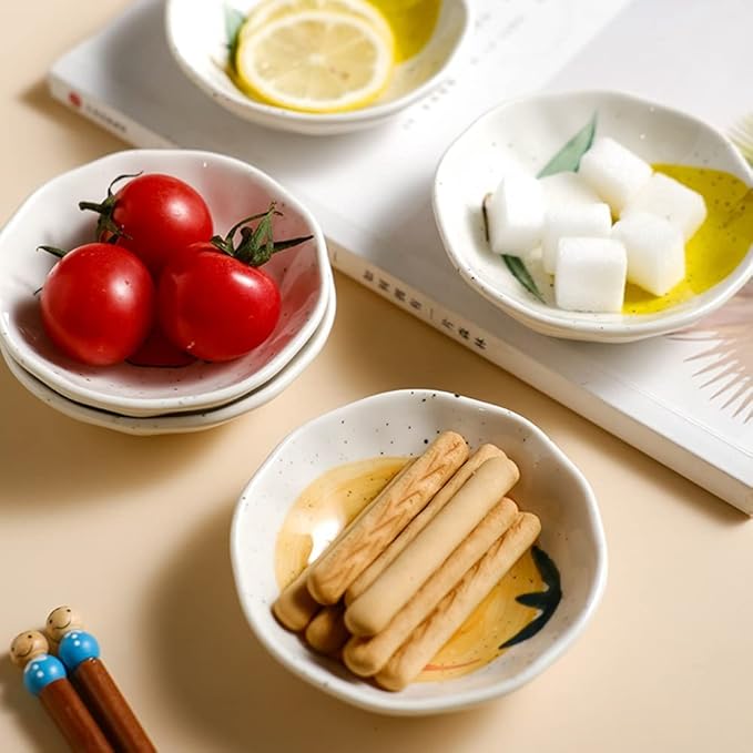 Dipping Sauce Bowls Appetizer Bowls Lemon Pattern Small Plate Dipping Sauce Plate Household Sauce Plate Tableware Snack Plate Small Bowl Sauce Plate Plate Ceramic Dip Bowls Dipping Sauce Bowls