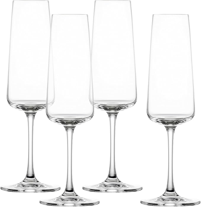 Schott Zwiesel MioVino German Made Crystal Glass, 9 Oz. Champagne Flute (Set of 4), Clear