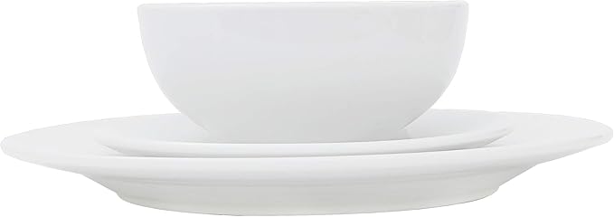 Smartxchoices 18-Piece White Dinnerware Set, Service for 6, Plates, Dishes, Bowls Sets, Dishwasher and Microwave Safe