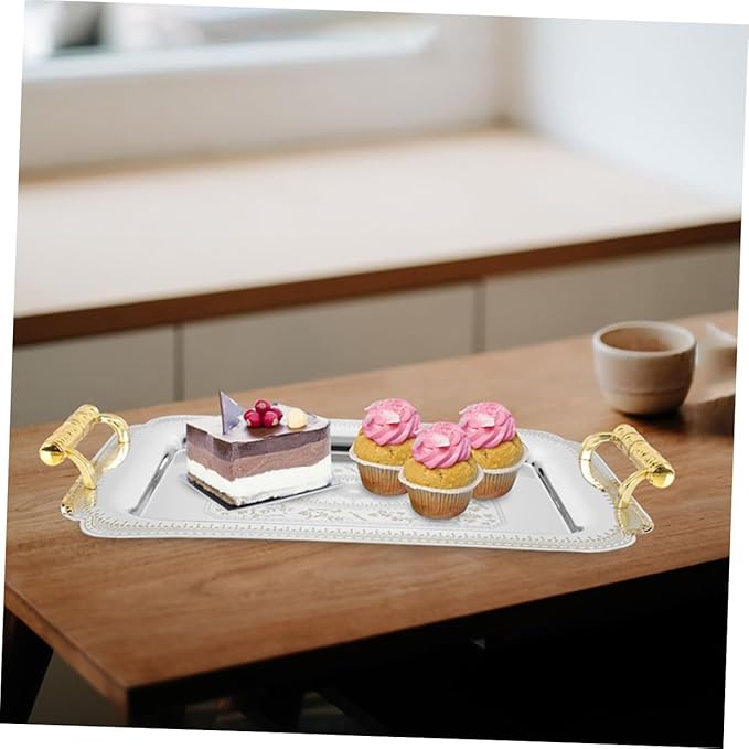 PRETYZOOM Serving Plates Euro Pallet Snacks Plate Beverage Serving Tray for Home Decor