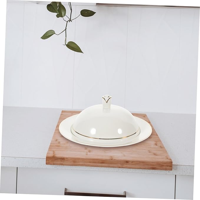 Round Ceramic Plate Lid Dinner Plate Cover Serving for Parties Banquets
