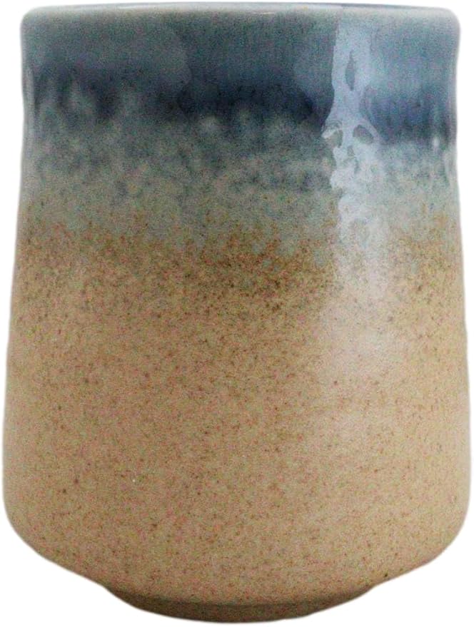 Ebros Gift Artistic Blue River Ao Nagashi Collection Dinnerware Serveware Kitchenware Set Asian Japanese Restaurant Supply (Pack Of 6 Yunomi Reactive Glaze Tea Cups 9oz)