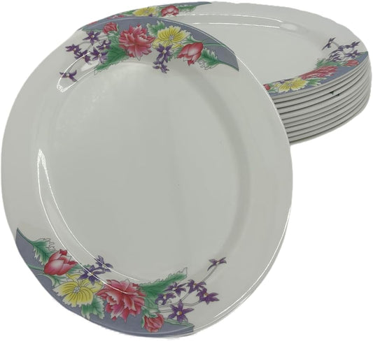 Mystic Romance Melamine 12-Piece Accent Plates, Lightweight Melamine Material (White)
