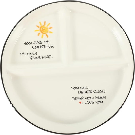 Divided Ceramic Plate Dinner Plate Compartments Charcuterie Board Serving Tray Porcelain for Appetizer and Dessert