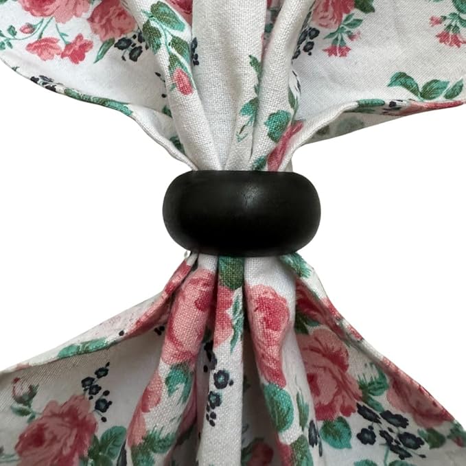 Napkin Holder Set of 12 Handmade Stylish Acacia Wood Dining Table Black Napkin Holder Classic Everyday Thanksgiving Holiday Christmas Festive Party Gift Farmhouse Décor