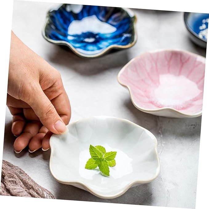 PRETYZOOM 3pcs Assorted Color Ceramic Dipping Dishes Elegant Mustard Plates for Sauces Condiments and Appetizers Food-grade Kitchen Seasoning Bowls for Entertaining and Home Decor