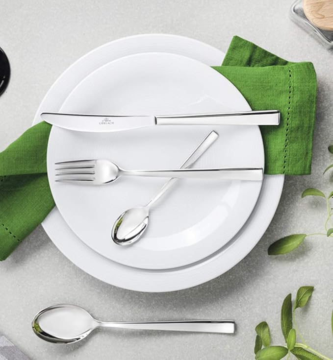 Gerlach G01-0030P-ZCIA-06PU-S1S1-01 Flatware Serving Set with 6 Pieces of Cake Forks Onda Box and shine-G01-0030P-ZCIA-06PU-S1S1-01, Stainless Steel