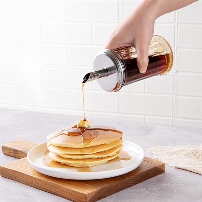 RW Base 11 oz Glass Sugar Pourer - with Flip Lid - 3" x 3" x 7" - 1 count box
