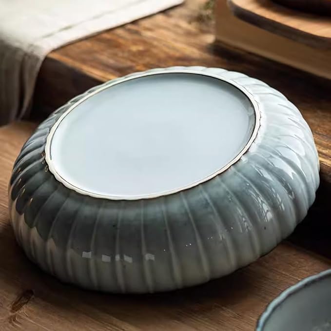 Kitchen Plates Ceramic Deep Plate Household Crayfish Plate Retro Fruit Plate Vegetable Plate Soup Plate Boiled Vegetable Plate Restaurant Plates