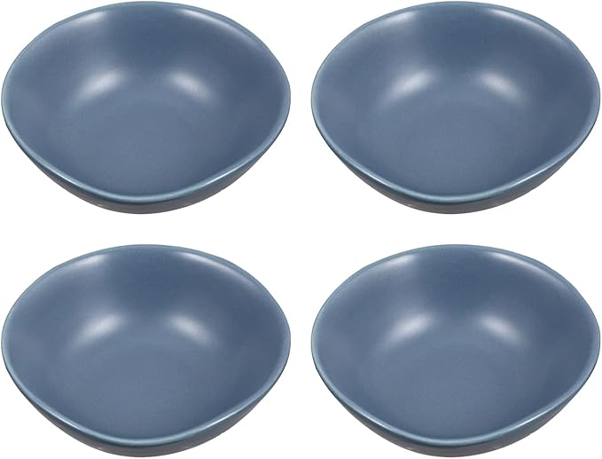 MARURY 4pcs Ceramic Sauce Dishes Dip Bowls Round Seasoning Dishes Sushi Dipping Bowl Saucers Bowl Appetizer Plates Seasoning Dish Saucer Plates Blue (Color : Blue)