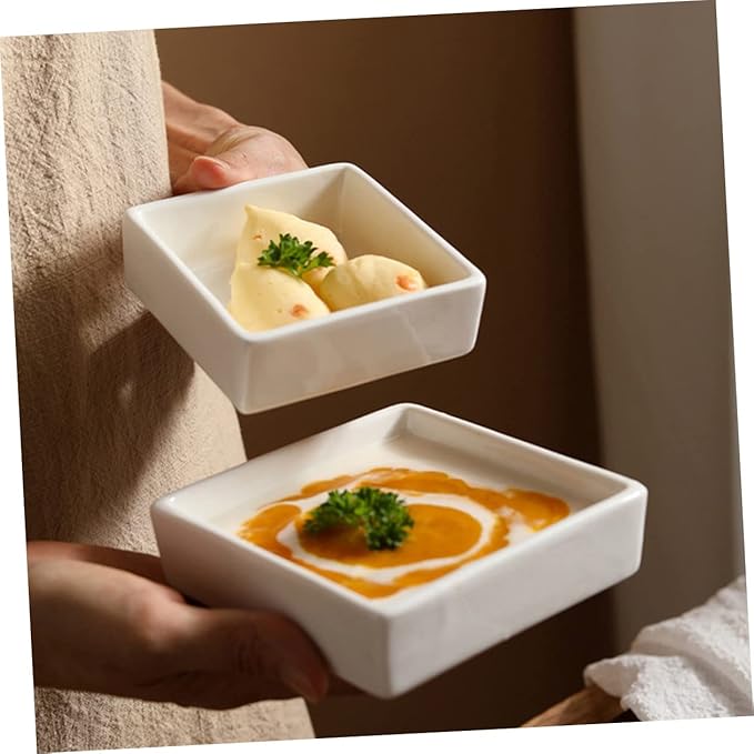 2pcs Seasoning Dishes Elegant Appetizer Plates Dessert Bowls for Home Restaurants and Parties for Sauces and Table Decor