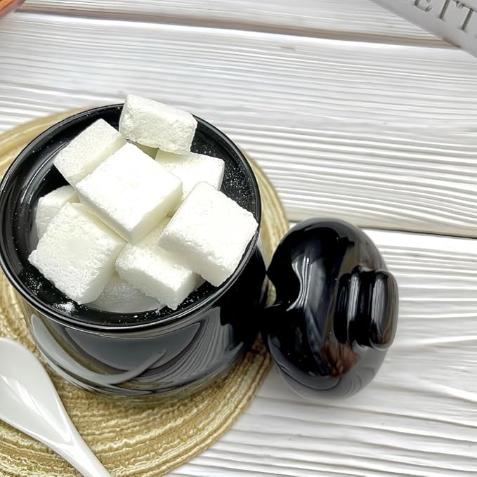 Ceramic Sugar Bowl with Lid and Spoon,12 oz Porcelain Sugar Jar Sugar Dispenser, Sugar Salt Container for Home and Kitchen Countertop Canisters, Black