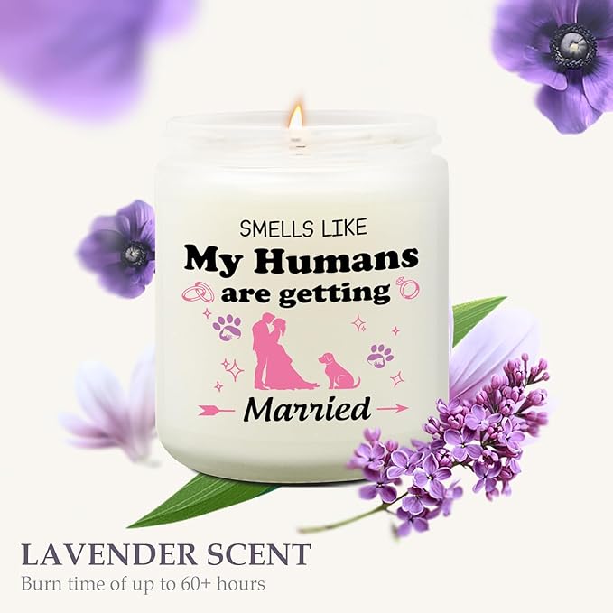 Dog Wedding Gifts for Couples 2025, Engagement Party Decorations Gift, Wedding Favor Gifts for Guests, Funny Married Couple, Bridal Shower Gift for Bride, Lavender Scented Candle