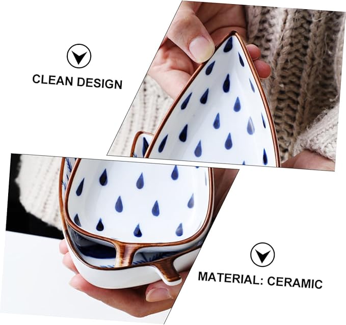 LIFKOME 3pcs Ceramic Appetizer Plates Simple Design Seasoning Dishes for Sauces Dips Anti-slip Base for Home Restaurant Use Random Styles