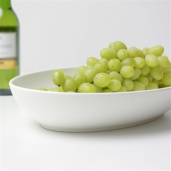 SONGCHAO Party Supplies White Oval Salad Plate Dessert Plate Deep Plate Fruit Plate Dinner Kitchen Restaurant Cafe Plate Ceramic Plate Party Plates (Color : Large)