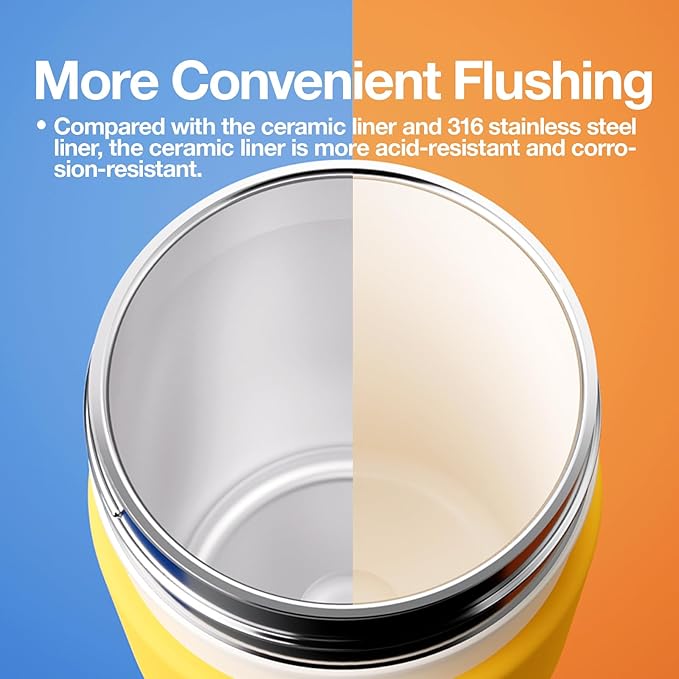 CHAKO LAB Insulated Travel Coffee Mug, Double vacuum wall,Easy to Grip,BPA free,Blue lid,14 OZ