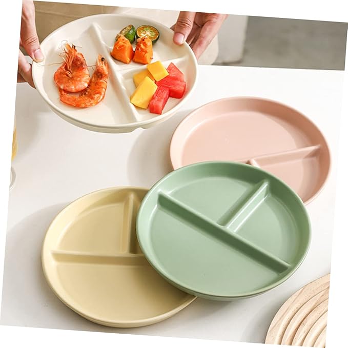Luxshiny Healthy Eating Plate Ceramic Sectioned Plates for Adults for Portion Control for Family Dinner