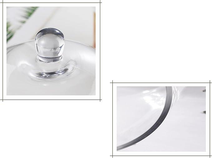 Handmade Sturdy Glass Cake Dome, Cake Cover Lid for Cake, Food and Display, Glass Topper For Cake Plate And Cake Stand, Cake Stand Topper, Glass Dome Cloche, Glasss Cloche (12"x8")
