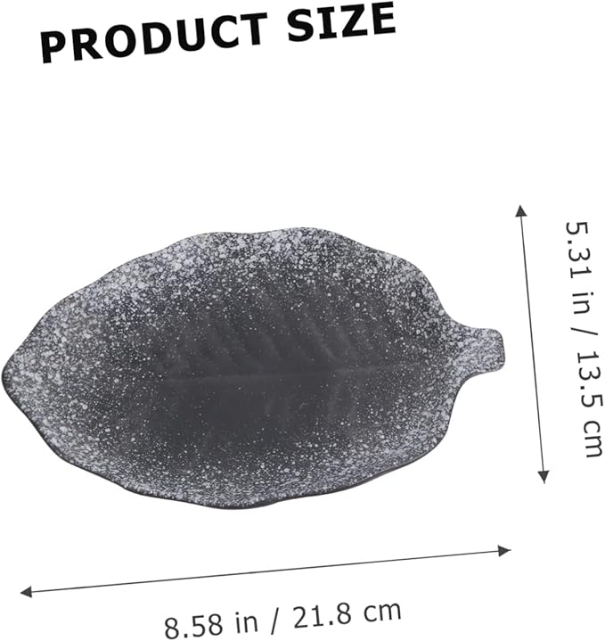 2pcs Retro Banana Leaf Design Plate Ceramic Snack Plate Dipping Dish Seasoning Saucer for Housewarming