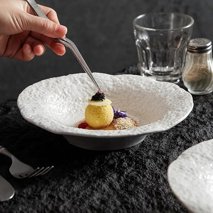 Appetizer Plates Ceramic Tableware Western Dinner Plate Deep Plate Soup Plate Bowl Decoration Cheap Plates(A)