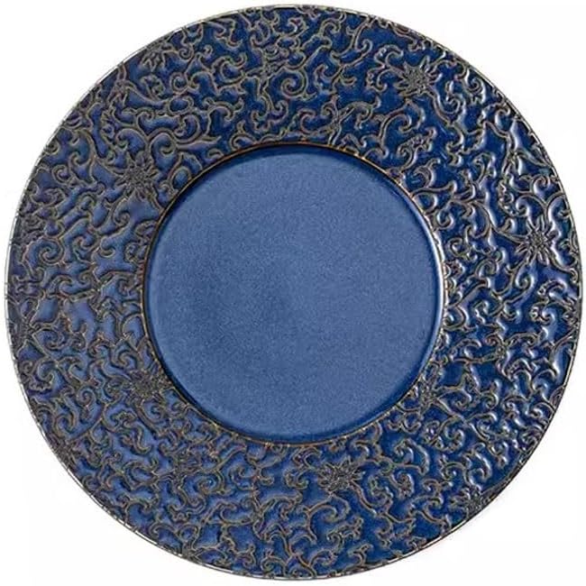 SONGCHAO Party Supplies Red Plate Ceramic Dish Plate Home Chinese Creative Tableware Steak Western Plate Party Plates (Color : B)