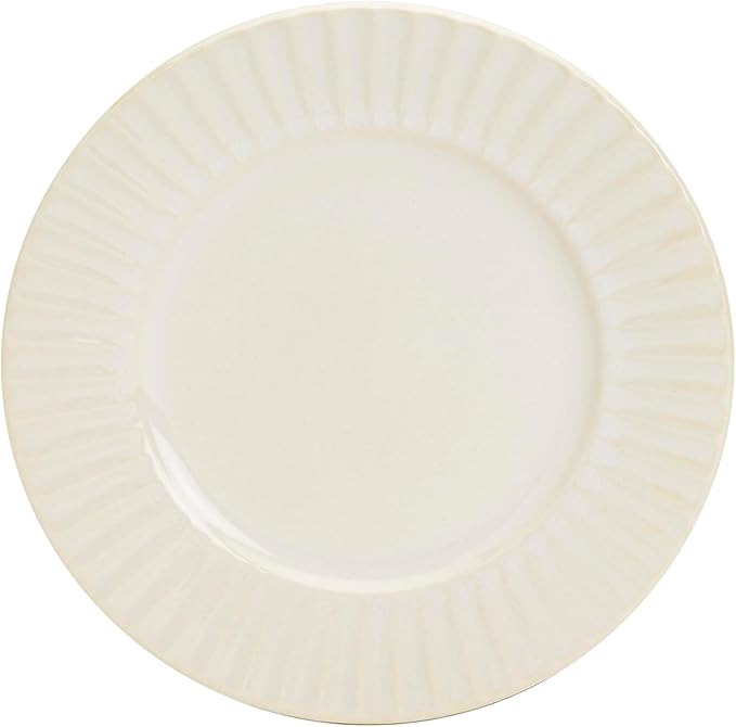 Tabletops Gallery Richmond 12-Piece Reactive Glaze Stoneware Dinnerware Set of Kitchen Dishes, Dinner Plates, Cereal Bowls, Service for 4, White