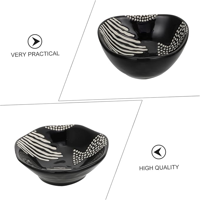 PRETYZOOM 4pcs Ceramic Sauce Dishes Fruit Plate Vinegar Dish Appetizer Plate Charcuterie