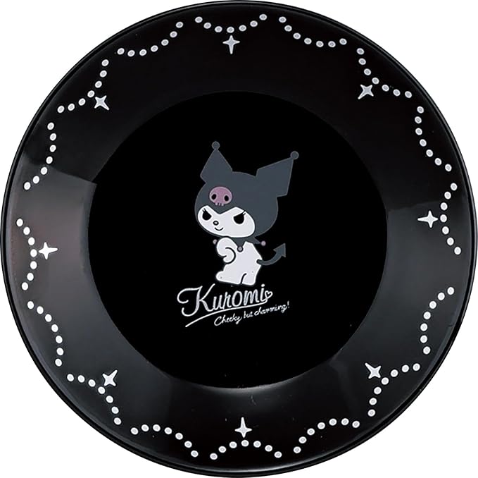 山加商店(Yamakasyoten) Sanrio SAN181-257 Plate, Small Plate, Diameter 5.3 x 0.8 inches (13.5 x 2 cm), Kuromi, Microwave Safe, Miscellaneous Goods, Tableware, Made in Japan, Black