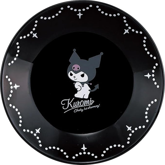 山加商店(Yamakasyoten) Sanrio SAN181-257 Plate, Small Plate, Diameter 5.3 x 0.8 inches (13.5 x 2 cm), Kuromi, Microwave Safe, Miscellaneous Goods, Tableware, Made in Japan, Black